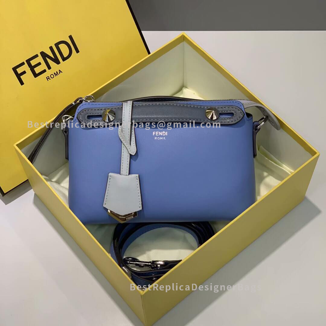 Fendi By The Way Mini Blue Leather Small Boston Bag 149